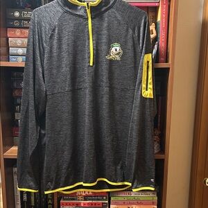 Oregon Ducks Colosseum Heathered Gray Pullover with Yellow Trim